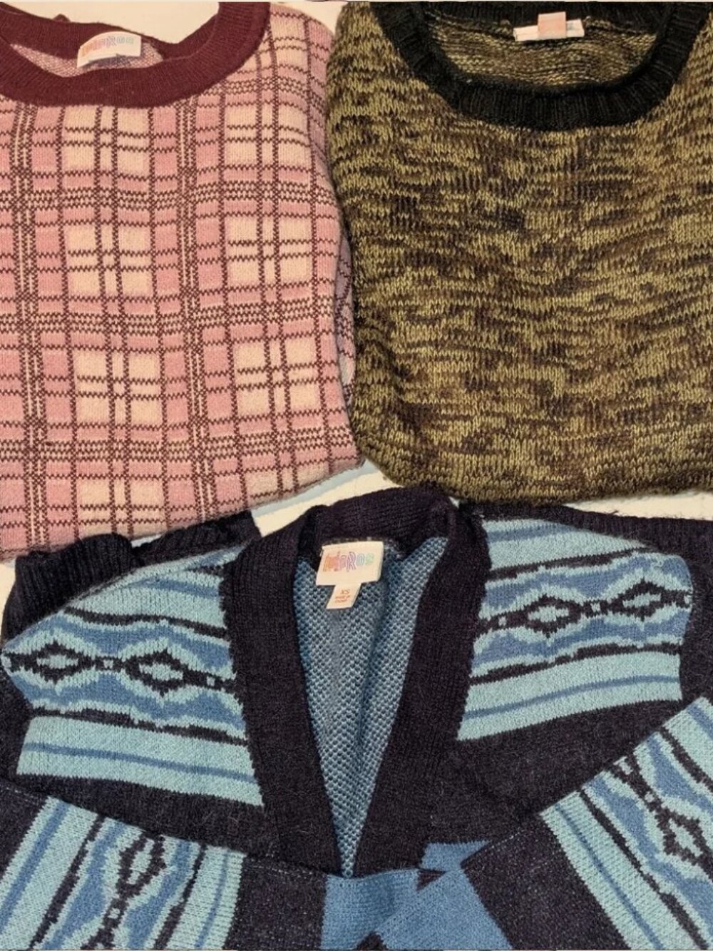 LuLaRoe Sweater Lot Piper Peyton Harper size XS